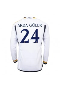 Real Madrid Arda Guler #24 Jalkapallovaatteet Kotipaita 2023-24 Pitkähihainen